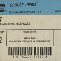 Crouse Hinds V57 Shock Absorbing Receptacle 600V 600W (Box of 2)