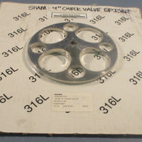 4" Check Valve Spider Sham4 CV Spider 316L 6"OD  T45MP 7/16" Shaft Dia.