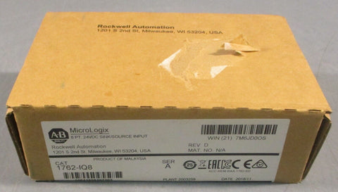 Allen Bradley 1762-IQ8 Ser A Sink/Source Input 8PT 24VDC Rev. D Factory Sealed