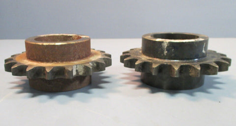 Lot of 2 Steel 60C18 Sprockets 18 Teeth and 2.043" Straight Bore Used