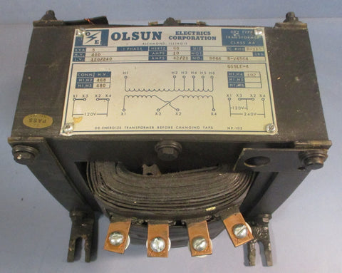 Olsun Electrics Dry Type Transformer Class AA 8064 S24564 5KVA 480HV 120/240LV