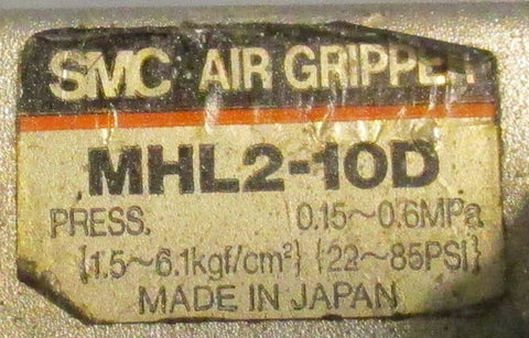 Smc MHL2-10D Parallel Gripper Double Acting 2 Finger wide 22-85 PSI