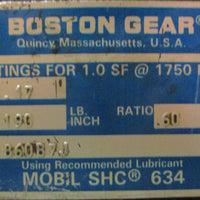 Boston Gear 700 Series Gear Reducer F73860B7J 60:1 2.17 HP 15/8" Shaft Dia