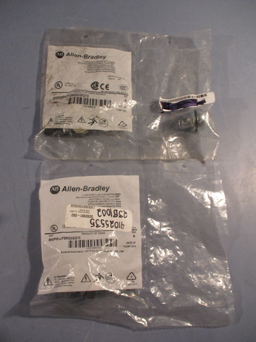 Lot of 2 Allen-Bradley Illuminated Flush Push Button Green Ser A 800FM-LF3MQ3G10