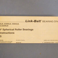 Link Belt 22220LB/W33/C3 Spherical Roller Bearing 22220LB 100mm ID, 180mm OD NIB