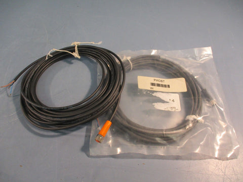LOT OF 2 IFM ELECTRONICS PXCST CABLE 3 PIN M8 FEMALE ELB 5M PVC BK 24AWG 60VAC