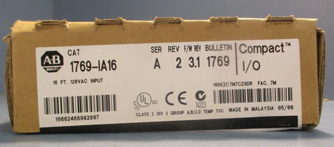 Allen Bradley 1769-IA16 Ser A Rev 2 Compact I/O Input Module 120VAC Input