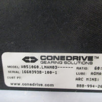 CONE DRIVE GEARBOX SINGLE REDUCTION RATIO 60:1 W051060.LNAN03