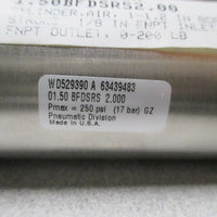 Parker Pneumatic Air Cylinder (Lot of Two) 1.50BFDSRS2.00