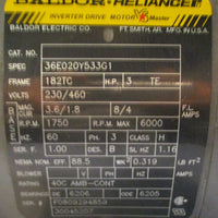 Baldor Inverter Drive Electric Motor 1750 Rpm 1.00 Sf 230V 60Hz