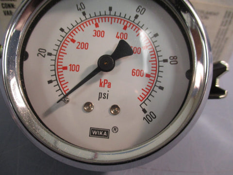 Lot of (2) WIKA Gauge Type 111.10 2.5 0100 psi/Kpa 1/4" NPT UClamp 9670777
