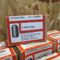 10 Socket Source 5/1618 x 1/2 SS Vented Socket Set Screw 1 PK 5 Each SDS05C008V