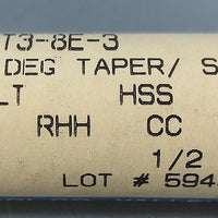 Weldon 3° Tapered End Mill: T38E3, 1/4"DIA, 1/2"SHK, 31/2"LOC, HSS, 3FL, USA