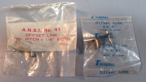 Lot of 30 Tsubaki & Other No. 41 #41 Offset Chain Link 1/2 x 1/4" NIB