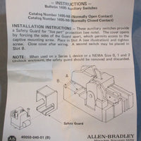 Allen Bradley 1495N8 Ser A Auxiliary Contact Standard Duty 600V AC/DC Lot of 2