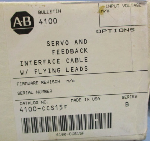Allen Bradley 4100CCS15F Ser. B Rev. F Servo & Feedback Interface Cable