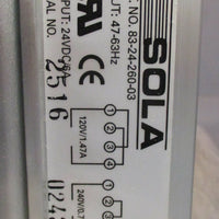 Sola 832426003 DC Power Supply Input 120/240 VAC, Output 24 VDC