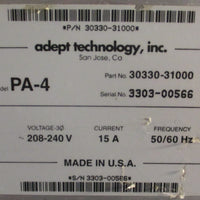 Adept Technology 30330-31000 Power Supply Chassis PA-4 w/ Dual B Amp Boards