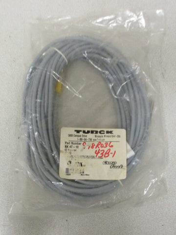 Turck RK4T10 Cordset U2160 10 m Long 4 A Female M12 x 1, Straight 3 x 22AWG