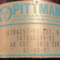 Pittman 6204257-01 Electric Gearmotor Rev B 40 VDC 1024 CPR