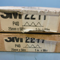 3M P40 40 Grit 50 Yard Utility Cloth Roll Abrasive 1" 2 pcs