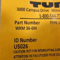 Turck WKM 366M Single Ended Cordset U5026 7/8" Female PVC 6m Length