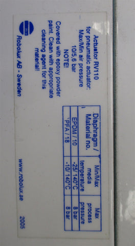 Robolux Robo Valve RV110 4  Way Pneumatic Actuator Valve 21/2" Flange OD New