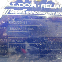 Baldor Reliance EWDM3546T Washdown Duty Motor 1HP 1770RPM 7/8" Shaft Dia