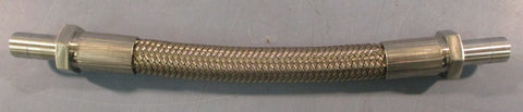 Flexible Braided Metal Hose Assy 9-1/2" L 3/8" Conn. ID 3/8" Hose OD (Lot of 6)