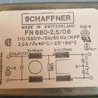 Schaffner FN 6802,5/06 EMI Power Line Filter 2,5A NOS