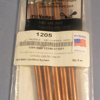 ITW Vortec 1205 Copper Air Nozzles 3/8" Airflow Amplifier (Lot of 5)