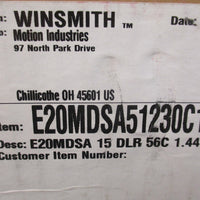 Winsmith E20MDSA51230C1 Worm Gear Reducer 15:1 Ratio 56C Frame Stainless Steel