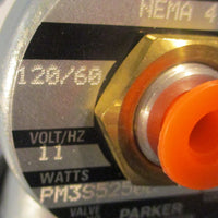 Parker PM3S5250AB6B6J Solenoid Valve 120/60V 80125psi 11W 1/163/32 Orifice