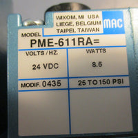 Mac Valves 914B-PM-611RA Solenoid Valve 25-150PSI 24VDC 8.5W