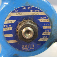 Smith API 602 Socket Weld Gate Valve A105NLCHTR 11/4" 1975PSI 100F