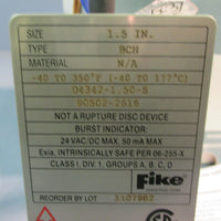FIKE BCH Burst Indicator, BPE/ SIZE 1.5 IN. 40 TO 350 PSI D43421.50S