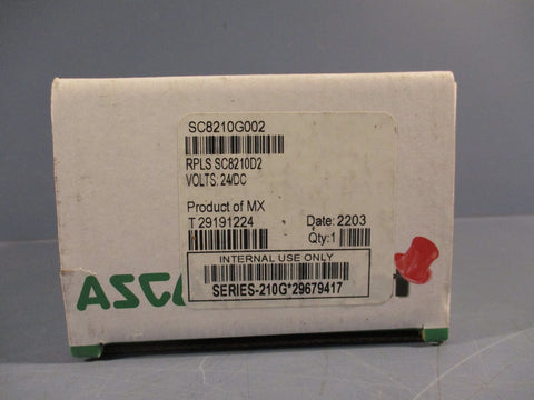 ASCO SC8210G002 Solenoid Valve w/ 24VDC Coil 2-way Normally Closed ½" NPT