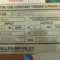 Allen Bradley 1336B015EAEFA2L3S1 Series A, 3 PH Constant Torque AC Drive