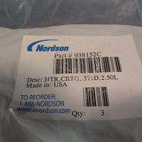 LOT OF (3) Nordson 938152C Heater Element Cartridge 240 VAC, 155W