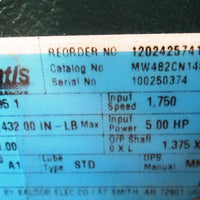 Dodge Quantis 120242574110 Gear Reducer MW482CN140TC 7.95:1 Ratio, 5 HP Input