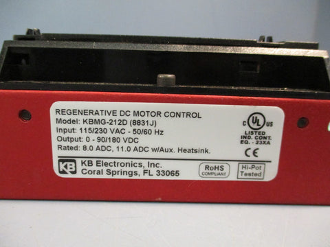 KB ELECTRONICS KBMG-212D 8831J REGENERATIVE DC MOTOR CONTROL 115/230VAC 50/60Hz