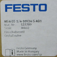 Festo MS4EE1/410V24SAD1 On/Off Valve 527709 Shut off Valve