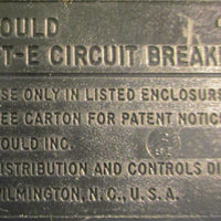 Gould ITE Q320 Circuit Breaker 3 Pole 20A 240VAC Type QP Cu/Al