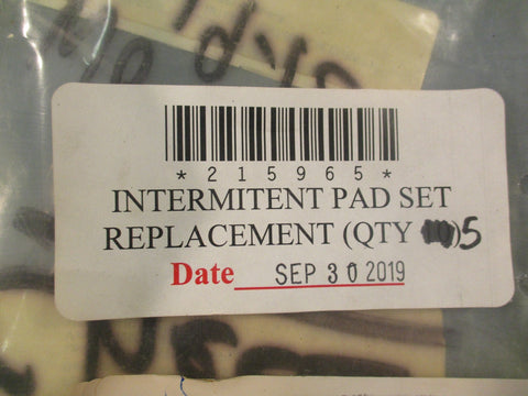Videojet 215965 Intermitent Pad Set 6-5/8" Length 6" Width Set of 5