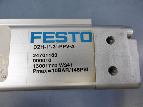 Used Festo DZH-1-3-PPV-A Pneumatic Air Cylinder 145PSI Double Action