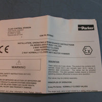 Parker PA32S3N7S080A PA Series Angle Body Valve NEW