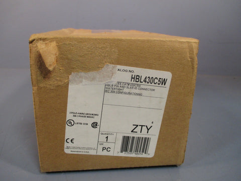 Hubbell Pin & Sleeve Connector IEC 30A, 3Pole 4Wire, 430C5W HBL430C5W