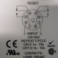 Dayton 1EGD1 Time Delay Relay 120VAC/30VDC 10A