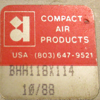 Compact Air Products BHH118X114 Pneumatic Compact Air Cylinder Lot of 2