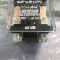 Lot of (2) CutlerHammer DPDT Relay Ser. A2 10Amp 24VDC 8Pin D5PR2T1